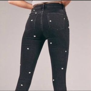 Flowered Abercrombie jeans